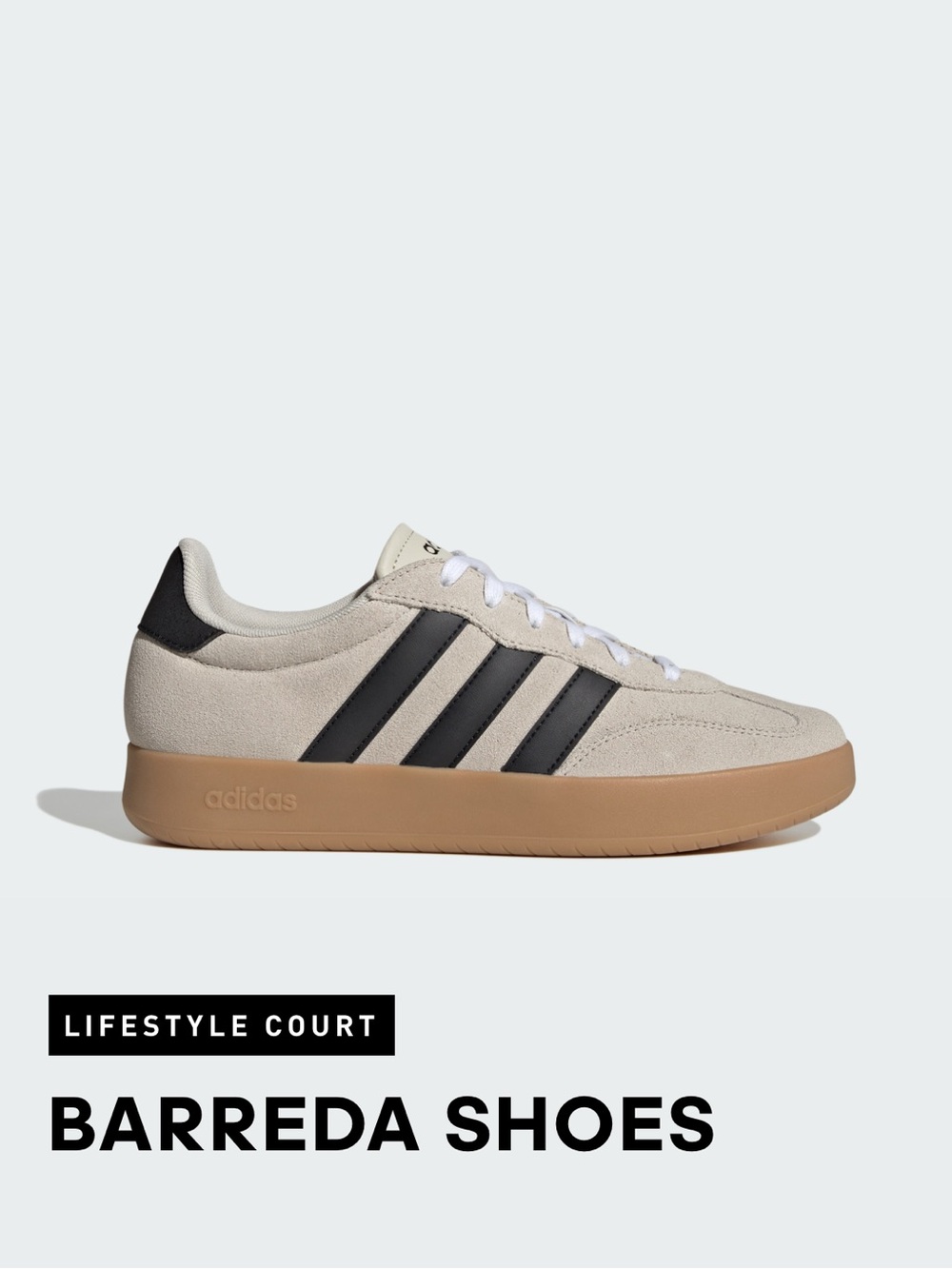 adidas Barreda Sneakers in Beige, Black & Gum